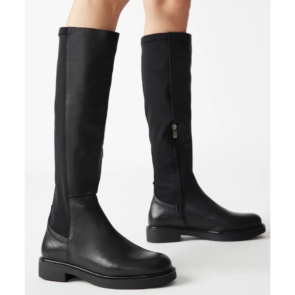 Steve Madden Lexington Black Leather Knee Boot Size 10